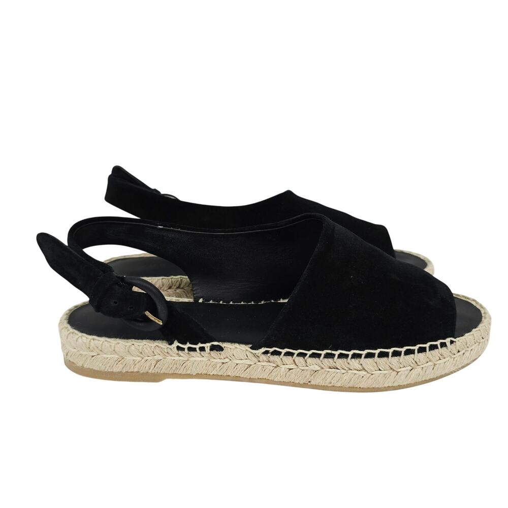 Vince Linton Asymmetrical Espadrille Slingback Sandals Black 8.5